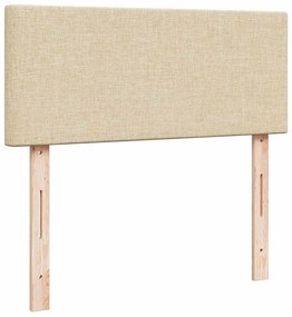 Cama boxspring com colchão 120x190 cm tecido cor creme