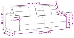 Conjunto de Sofá de 2 Peças com Almofadas em Tecido Castanho