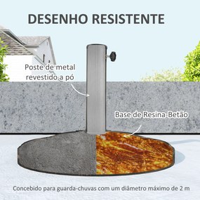 Base para Chapéu de Sol Redonda Suporte para Chapéu de Sol  Preenchível com Cimento Peso 12 kg Ø46x33 cm Bronze