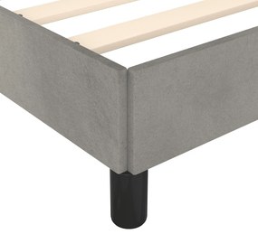 Estrutura de cama sem colchão 120x200 cm veludo cinzento-claro