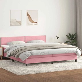 vidaXL Cama com molas/colchão 180x210 cm veludo Rosa