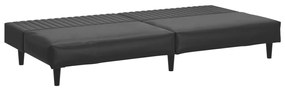 Sofá-cama de 2 lugares couro artificial preto