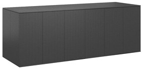 Caixa para almofadões de jardim 291x100,5x104 cm vime PE preto