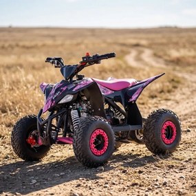 Mini moto 4 gasolina para crianças de gasolina 110cc Roan Ratte R6 R-N-1,C/ marcha-atrás e limitador velocidade Rosa