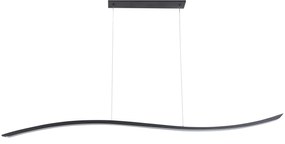 Candeeiro de teto metal preto 1 linha com LED CALAO Beliani