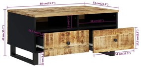 Mesa de centro madeira de mangueira maciça/derivados de madeira