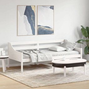 Sofá-cama sem colchão 90x200 cm madeira de pinho maciça branco