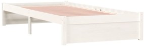 Estrutura de cama solteiro 90x190 cm madeira maciça branco