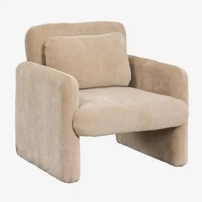 Poltrona Em Chenille Jeison Chenille Castanho Trigo - Sklum