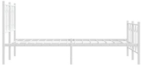 Estrutura de cama com cabeceira e pés 120x200 cm metal branco