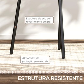 Conjunto de 2 Cadeiras de Sala de Jantar Cadeiras de Cozinha com Encosto em Vime Sintético 44x54x87 cm Cinza e Preto