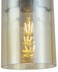 Foco moderno bronze escuro com vidro âmbar para sistema de calhas monofásico - Iconic Dome Moderno