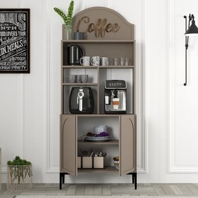 Armário de Cozinha/Sala "Caffè" - Atlas e Preto - 81.3x201x35cm - Desi