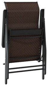 Cadeiras de jardim dobráveis 2 pcs vime PE castanho