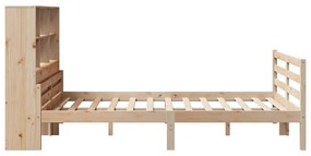 Cama com estante sem colchão 120x190 cm pinho maciço