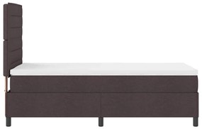 Cama Box Spring com Colchão Castanho 90x200 cm Tecido