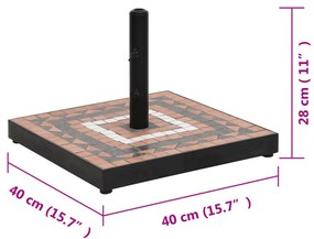 Base para guarda-sol quadrada 12 kg terracota e branco