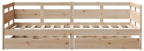 Sofá-cama com gavetas 90x190 cm madeira de pinho maciça