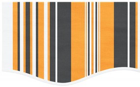 Tecido substituição p/ sanefa toldo 6 m riscas amarelo/cinzento