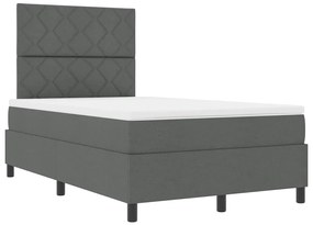 Cama Box Spring com Colchão Cinza Escuro Pequena