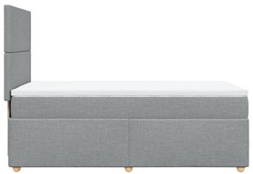 Cama com molas/colchão 90x190 cm tecido cinzento-claro