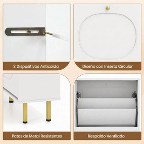 Sapateira,, Armário para Sapatos, 100 x 24 x 98 cm, 4 Portas Basculantes, Branco