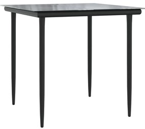 3 pcs conjunto de jantar p/ jardim c/ almofadões vime PE cinza