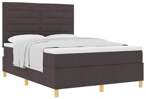 Cama Box com Colchão Marrom Escuro 140x200 cm Tecido