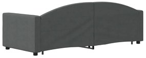 Sofá-cama c/ gavetão e gavetas 80x200 cm tecido cinzento-escuro