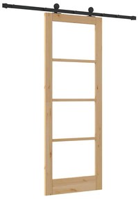 Porta Deslizante com Hardware 'ORKDAL'Madeira Sólida &amp; Vidro