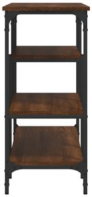 Mesa consola c/ prateleiras 100x35x75 cm carvalho castanho