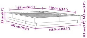 Estrutura de cama 135x190 cm derivados de madeira branco