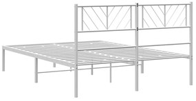 Estrutura de cama com cabeceira 120x200 cm metal branco