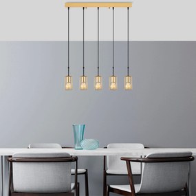 Candeeiro de Teto Kemtel – Dourado Brilhante – 80 x 9 x 121 cm