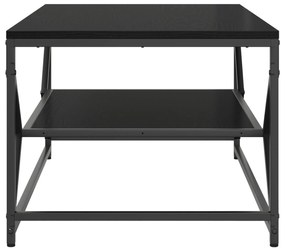 mesa de centro com prateleira Carvalho Preto 90x50x40 cm Madeira Engen