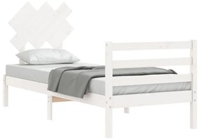 Estrutura de cama com cabeceira 90x200 cm madeira maciça