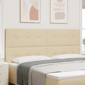 Cabeceira vidaXL Botões Estofada Creme 200 cm Tecido