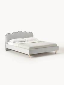 Upholstered Bed Romy with Wavy Headboard