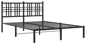 Estrutura de cama com cabeceira 135x190 cm metal preto