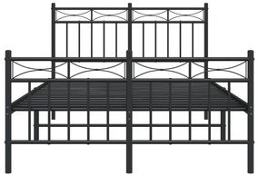 Estrutura de cama com cabeceira e pés 120x200 cm metal preto