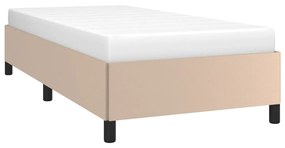 Estrutura de cama 80x200 cm couro artificial cor cappuccino