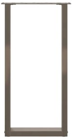 Pés de mesa de console em forma de U, 2 peças, aço natural, 38 x (72-7