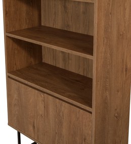 Estante Rea – Nogueira e Preto – 80x182x36 cm