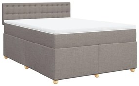 Cama com molas/colchão 160x200 cm tecido castanho-acinzentado