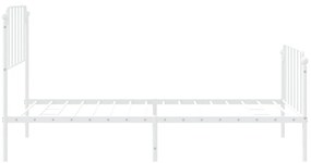 Estrutura de cama com cabeceira e pés 107x203 cm metal branco