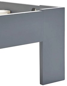Estrutura de cama 90x200 cm pinho maciço cinzento