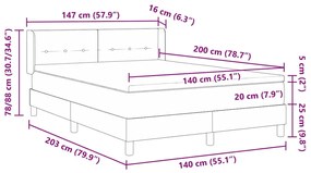 Cama Box com Colchão - Cinza Escuro, 140 x 200 cm, Tecido