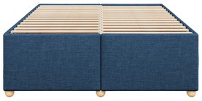 Estrutura de cama sem colchão 140x200 cm tecido azul