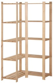 Unidade arrumação canto c/ 5 prateleiras 82,5x82,5x170 cm pinho