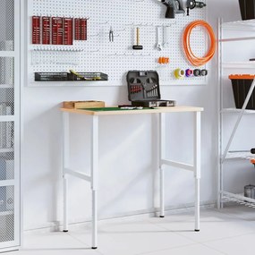 Bancada retangular 100x60x(71,5-98) cm madeira carvalho maciça